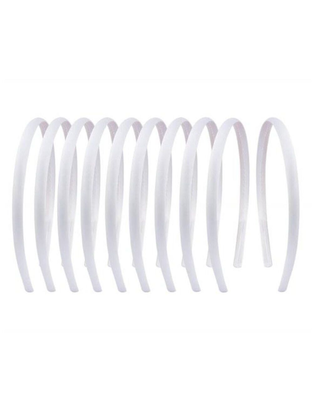 20 Pack White Satin Headbands Hard Hair Bands DIY Hair Accessories for Women Gir